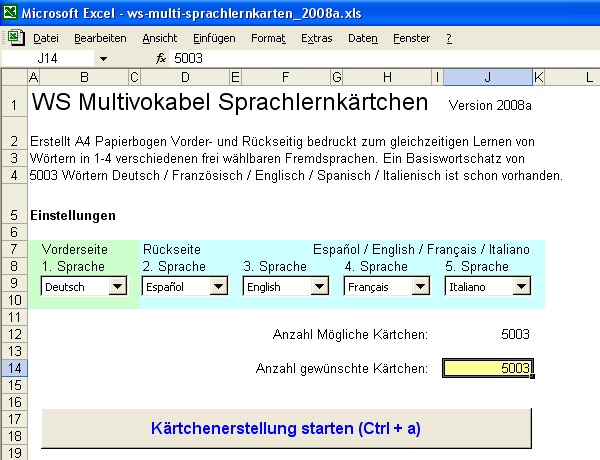 Multi-Sprachlernkrtchen